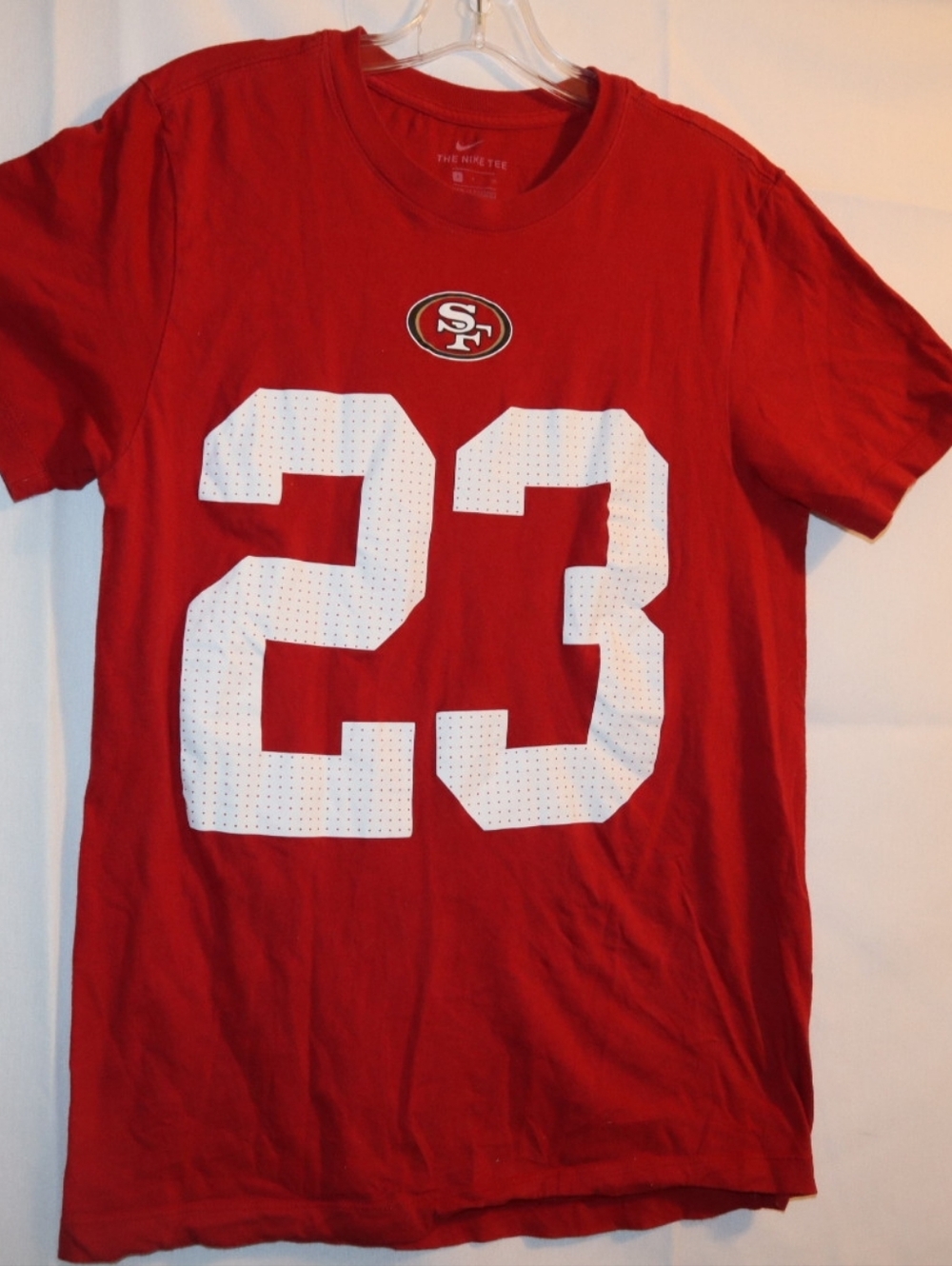 Men's San Francisco 49ers Christian McCaffrey Nike Scarlet Red Tee Size Small - Picture 3 of 9